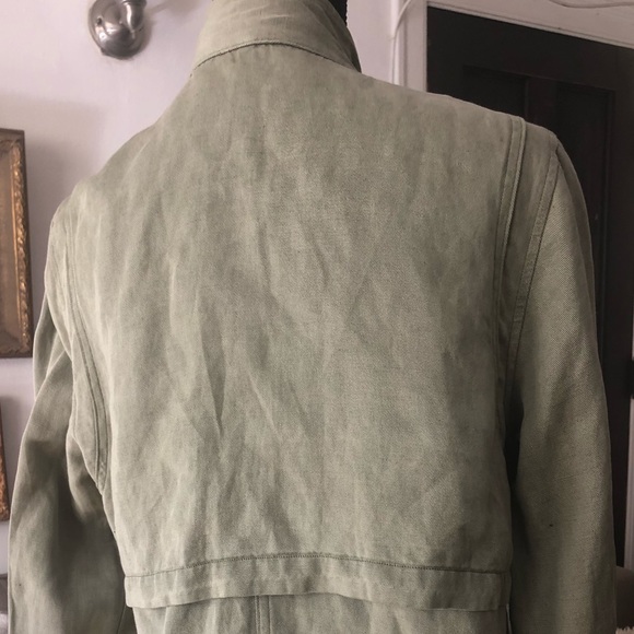 Rails Maverick Green Linen Fall Jacket - Picture 3 of 6